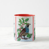 Mug Christmas Holly Quail (Centre)