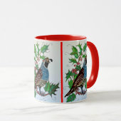 Mug Christmas Holly Quail (Devant droit)