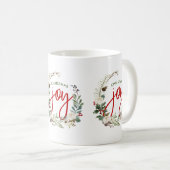 Mug Christmas Holly wreath Joie Typographie (Devant droit)