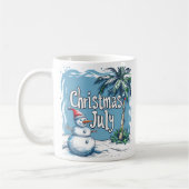 Mug Christmas in July Snowman & Palm Tree Design (Gauche)
