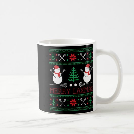 Mug Christmas Lacrosse Lax Player Ugly Christmas Xmas (Droite)