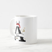 Mug Christmas Letter A Initial – Festive Holiday Desig (Devant gauche)