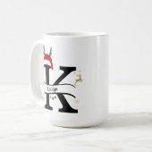 Mug Christmas Letter K Alphabet  (Devant gauche)