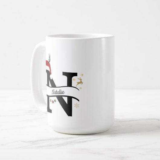 Mug Christmas Letter N Alphabet (Devant gauche)
