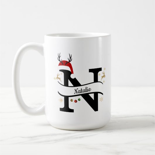 Mug Christmas Letter N Alphabet (Gauche)