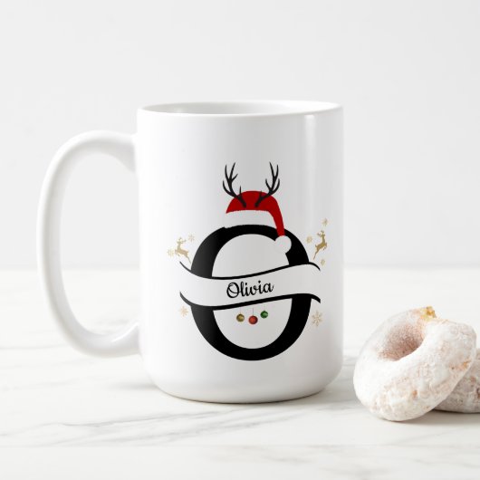 Mug Christmas Letter O Alphabet  (Avec donut)