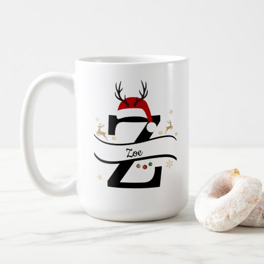 Mug Christmas Letter Z Alphabet  (Avec donut)