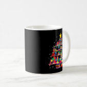 Mug Christmas Library Tree Love Reading Books Nerd Tea (Devant droit)