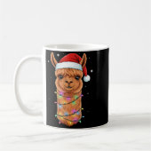 Mug Christmas Lights Alpaca Santa Hat Llama Cute Xmas  (Gauche)