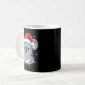 Mug Christmas Lights Koala Santa Hat Cute Xmas Pajamas (Devant gauche)