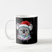 Mug Christmas Lights Koala Santa Hat Cute Xmas Pajamas (Gauche)