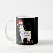 Mug Christmas Llama Santa Hat Ugly Xmas Tree Alpaca Gi (Gauche)