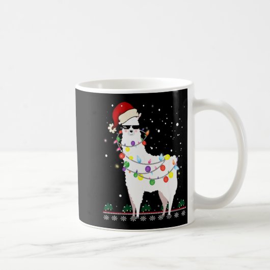 Mug Christmas Llama Santa Hat Ugly Xmas Tree Alpaca Gi (Droite)