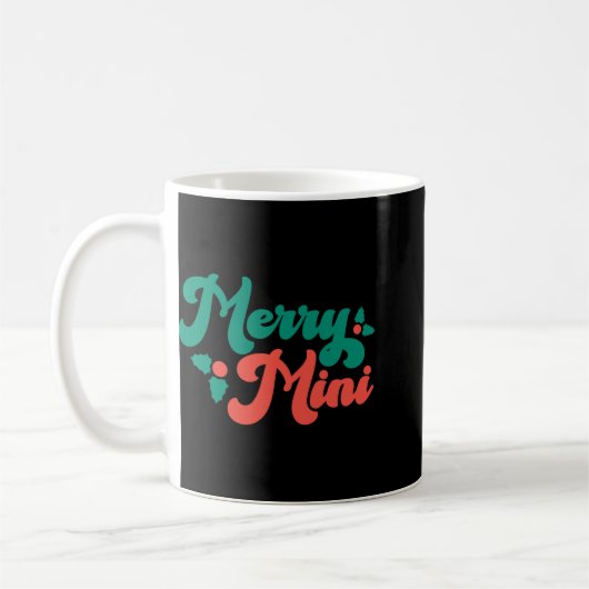 Mug Christmas Merry Mini Cute Modern Tygraphy Script B (Gauche)