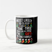Mug Christmas Most Likely To Sleep Under The Tree I'm (Gauche)