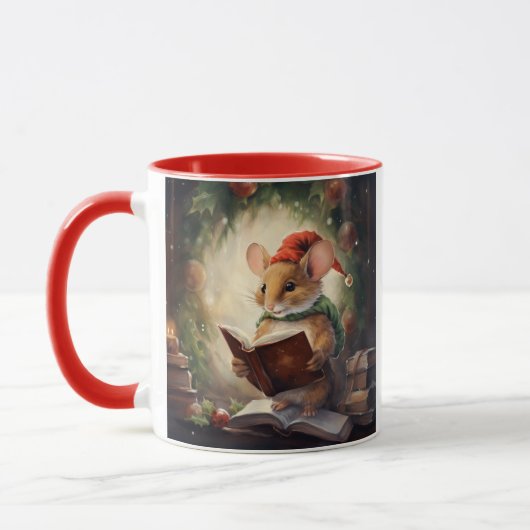 Mug Christmas Mouse reading (Gauche)