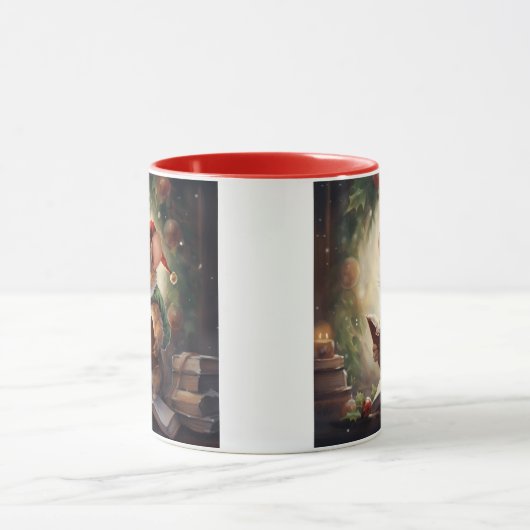 Mug Christmas Mouse reading (Centre)