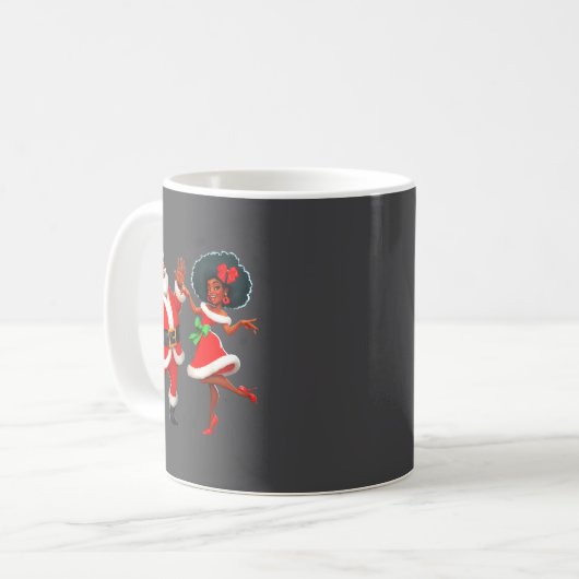 Mug Christmas Mr Santa Mrs Claus Dancing African Ameri (Devant gauche)