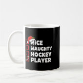 Mug Christmas Nice Naughty Hockey Player List Santa Ch (Gauche)