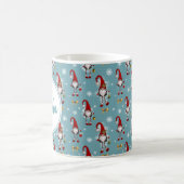 Mug Christmas Nordic Gnomes Blue Pattern With Name  (Centre)