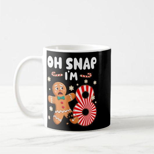 Mug Christmas Oh Snap 8 Year Old Gingerbread Man 8th B (Gauche)