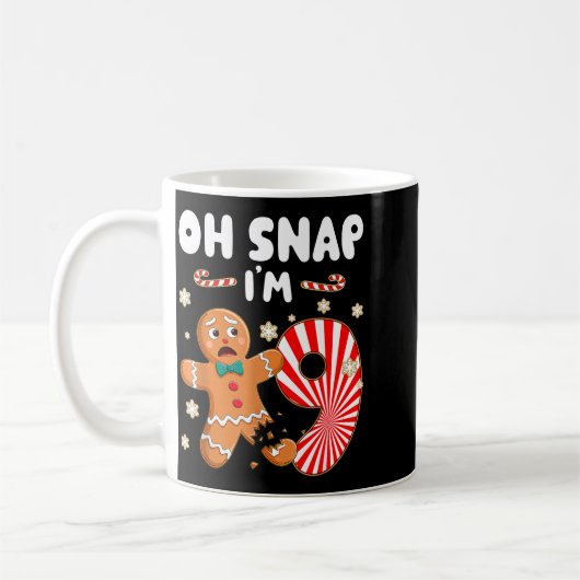 Mug Christmas Oh Snap 9 Year Old Gingerbread Man 9th B (Gauche)