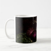 Mug Christmas Party Pink Ornaments Green Leaves Black (Gauche)