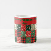 Mug Christmas patchwork pattern green red (Centre)