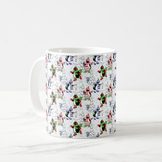 Mug Christmas penguin ice skating (Devant gauche)