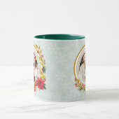 Mug Christmas Photo - Gold Glitter Wreath Family (Centre)