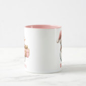 Mug Christmas Pink Snowman Cadeau Nom personnalisé (Centre)