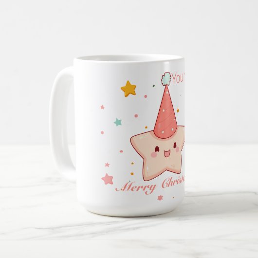 Mug Christmas Pink Star Hat  (Devant gauche)