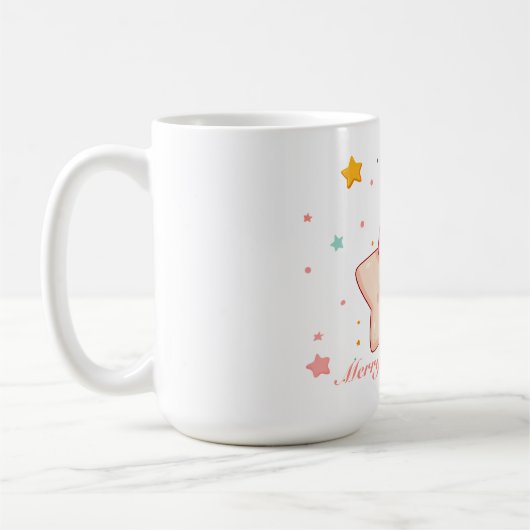 Mug Christmas Pink Star Hat  (Gauche)