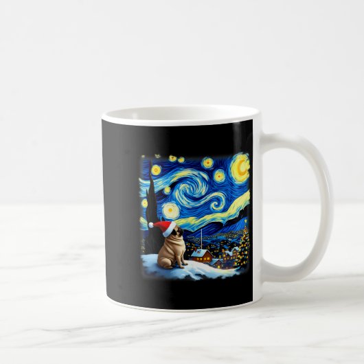 Mug Christmas Pug Starry Night  (Droite)