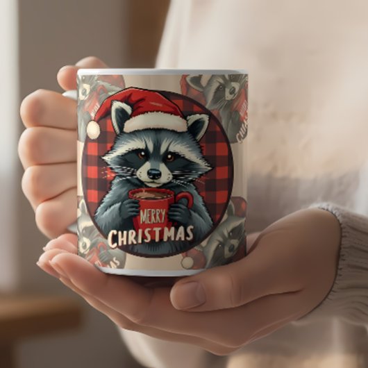 Mug Christmas Raccoon Cocoa Cheer