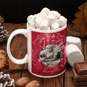 Mug Christmas Red Photo Holiday Baking Family Recette