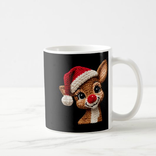 Mug Christmas Reindeer Crochet Cute Merry Christmas Re (Droite)