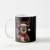 Mug Christmas Reindeer Middle Finger Sarcastic Xmas Fu (Gauche)