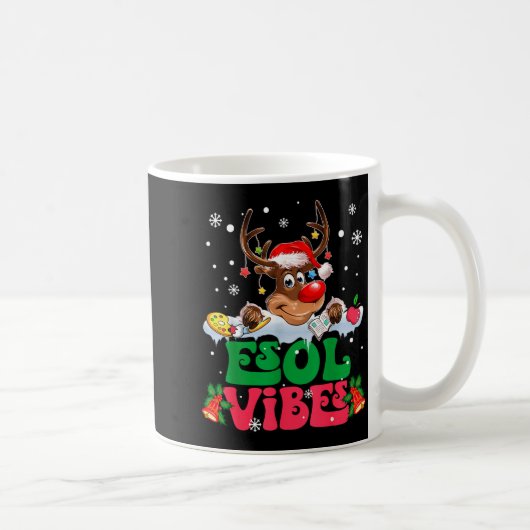 Mug Christmas Reindeer Santa Esol Vibes Funny Teacher  (Droite)