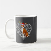 Mug Christmas Reindeer Santa Hat Basenji Lovers Xmas (Gauche)