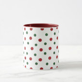 Mug Christmas Retro Dots Pattern Green Red (Centre)