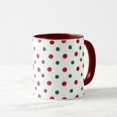 Mug Christmas Retro Dots Pattern Green Red (Devant droit)