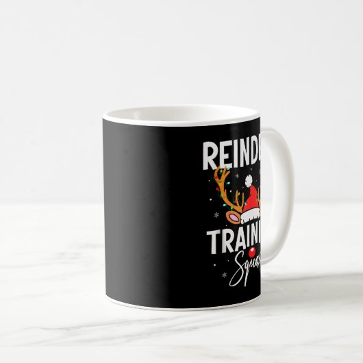 Mug Christmas Running Team Funny Reindeer Training Squ (Devant droit)