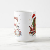 Mug Christmas Santa Claus Elf Penguin Alphabet E (Centre)