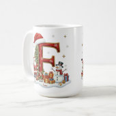Mug Christmas Santa Claus Elf Penguin Alphabet E (Devant gauche)