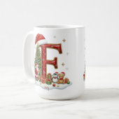 Mug Christmas Santa Claus Elf Penguin Alphabet F (Devant gauche)