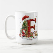 Mug Christmas Santa Claus Elf Penguin Alphabet F (Gauche)