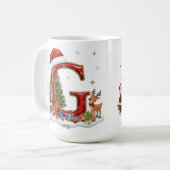 Mug Christmas Santa Claus Elf Penguin Alphabet G (Devant gauche)