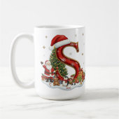 Mug Christmas Santa Claus Elf Penguin Alphabet S (Gauche)
