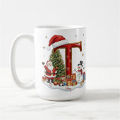 Mug Christmas Santa Claus Snowman Elf Alphabet T  (Gauche)